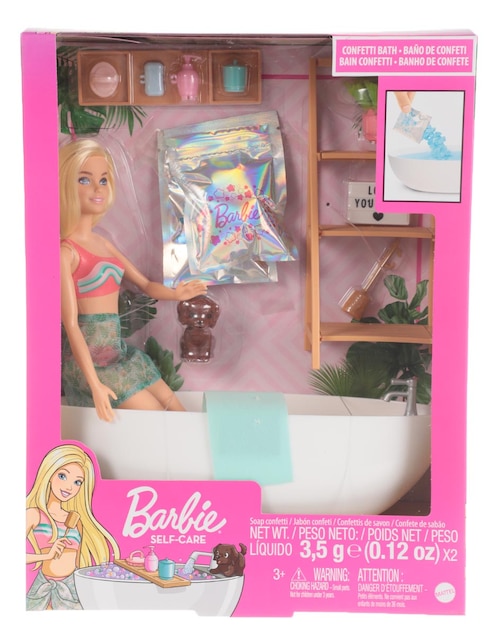 Set muneca Barbie Bano de Burbujas Suburbia