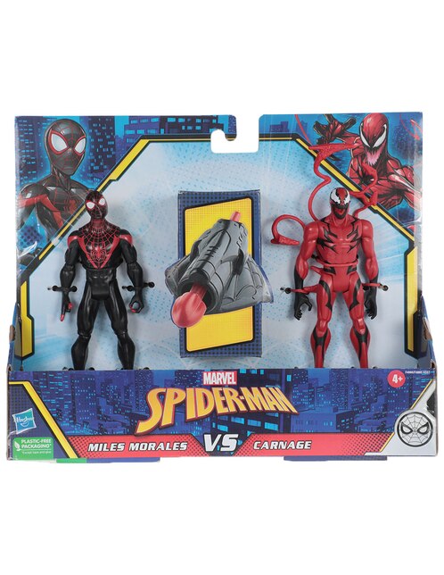 Set figuras accion Spider Man Miles Morales vs Carnage Marvel articulado Suburbia