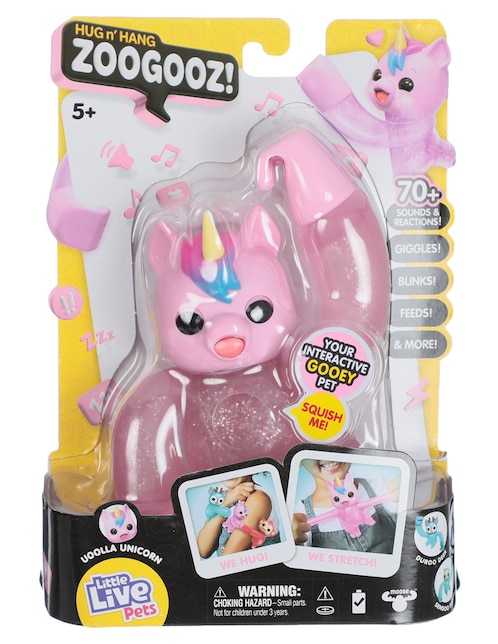 Juguete articulada Zoogooz! Uoolla Unicorn collectors elástico y sonido
