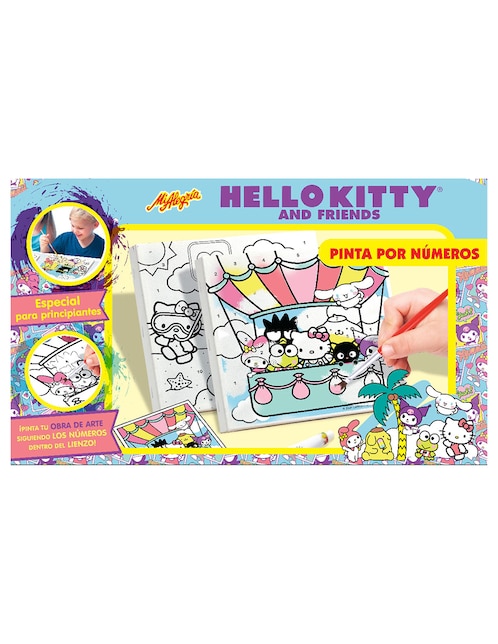 Lienzo Hello Kitty Pinta por Números Mi Alegría