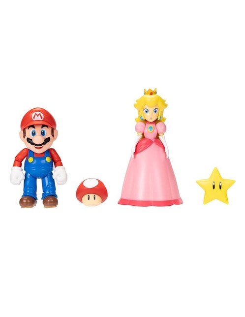 Set figuras acción Super Mario Mario & Princesa Peach Nintendo