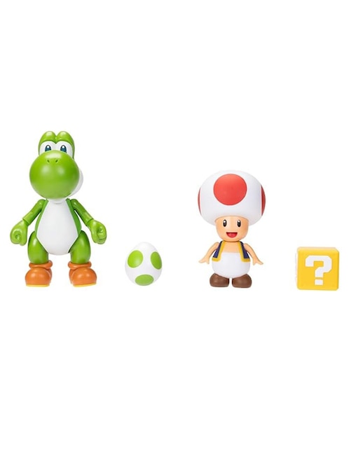 Set figuras acción Super Mario Yoshi y Toad 1