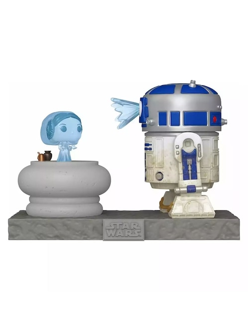 Figura de colección Star Wars R2-D2 And Princess Leia Hologram deluxe cabeza oscilante 1