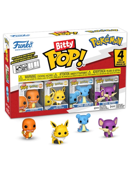 Figura de colección Pokémon Charmander, Jolteon, Lapras y Rattata 1