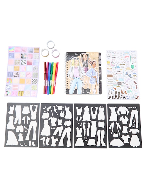 Libro para colorear con stickers Crayola Creations Runway Fashion Graphic Journal Set