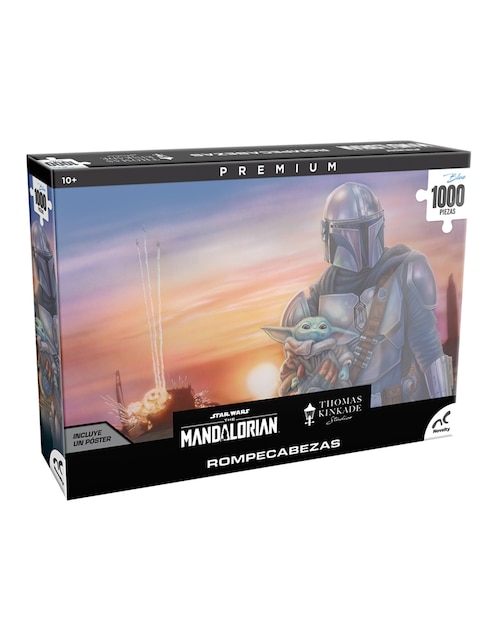Rompecabezas Star Wars Premium Mandalorian Thomas Kinkade 1000 piezas 1