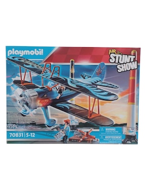 Figura Armable Playmobil Biplano De Air Stunt Show Con 45 Piezas