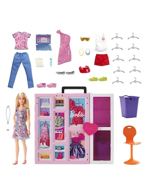 Set Muñeca Barbie Armario De Ensueño