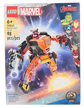 Figura Armable Lego Marvel Armadura De Rocket De Avengers Con 98 Piezas