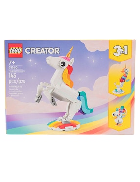 Figura Armable 3 En 1 Lego Creator Unicorno Mágico Con 145 Piezas