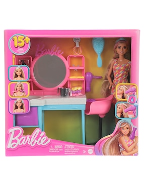 Set Muñeca Totally Hair Salón Barbie