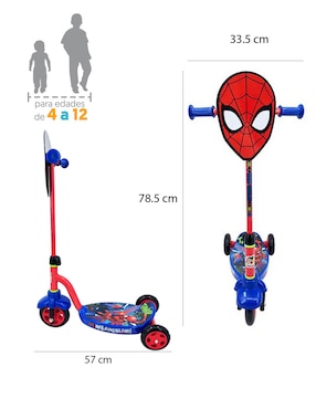 Tri-scoter manual Marvel Spider-Man para niño