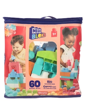 Bloques Mega Bloks Gran Bolsa De Construcción De Fisher-Price Con 60 Piezas