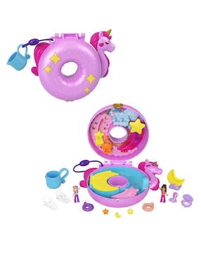 Muñeca Fashion Polly Pocket Compacto Flotador De Unicornio