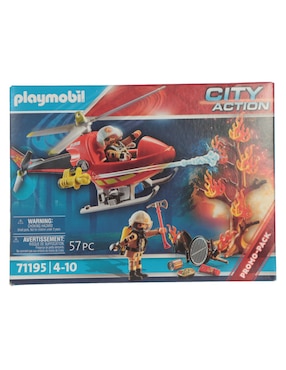 Playmobil City Action Helicóptero De Bomberos 71195