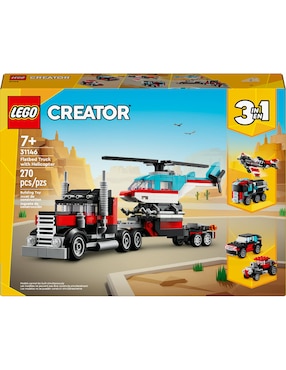 Lego Creator Camión plataforma con helicóptero 31146
