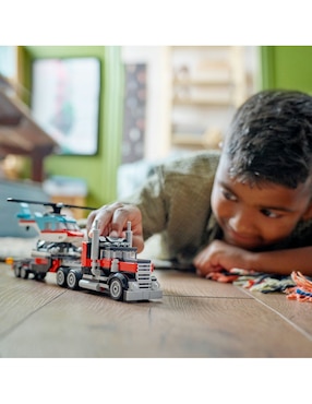 Lego Creator Camión plataforma con helicóptero 31146