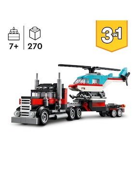 Lego Creator Camión plataforma con helicóptero 31146