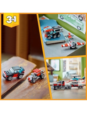 Lego Creator Camión plataforma con helicóptero 31146