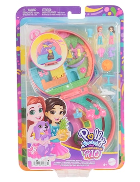 Casa De Muñecas Polly Pocket Compacto Mundo Sorpresa Perrito En Moto