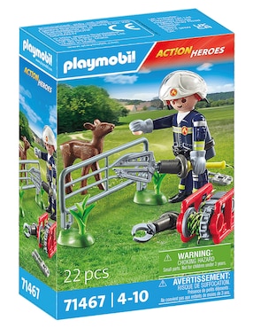 Playmobil Misión bomberos: rescate de animal Action Heroes