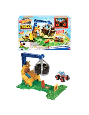 Pista Armable Hot Wheels Reto En La Selva Monster Trucks