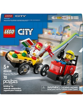 Lego Pack de Autos de Carreras: Pizza vs. Camión de Bomberos 60458 City