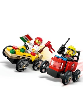 Lego Pack de Autos de Carreras: Pizza vs. Camión de Bomberos 60458 City