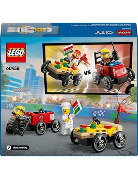 Lego Pack de Autos de Carreras: Pizza vs. Camión de Bomberos 60458 City