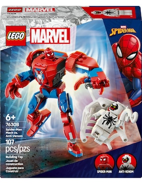 Lego Armadura Robótica de Spider-Man vs. Anti-Venom 76308 Superhéroe