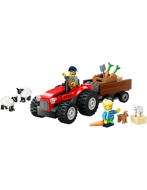 Lego Tractor Rojo con Remolque y Oveja 60461 City