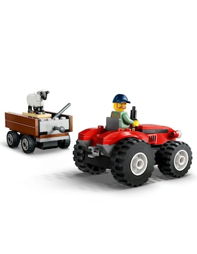 Lego Tractor Rojo con Remolque y Oveja 60461 City