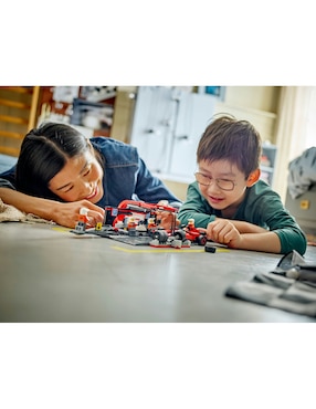 Lego Parada en Pits de F1 y Equipo de Mecánicos con Auto Ferrari 60443 City