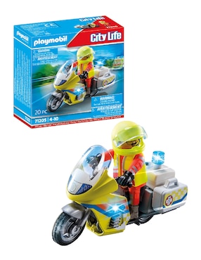 Playmobil City Life Rescue Motorcycle with Flashing Light 71205