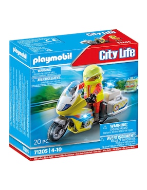 Playmobil City Life Rescue Motorcycle with Flashing Light 71205