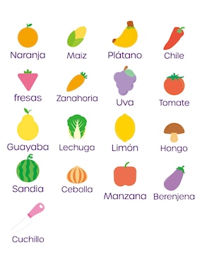 Set de frutas y verduras Funtopia juego de rol para niños
