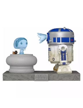 Figura de colección Star Wars R2-D2 And Princess Leia Hologram deluxe cabeza oscilante