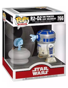 Figura de colección Star Wars R2-D2 And Princess Leia Hologram deluxe cabeza oscilante