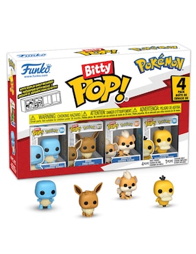 Figura de colección Pokémon Squirtle Carapuce, Eevee Evoli-Evoli, Growlithe Caninos-Fukano, Psyduck Psykokwak-Enton