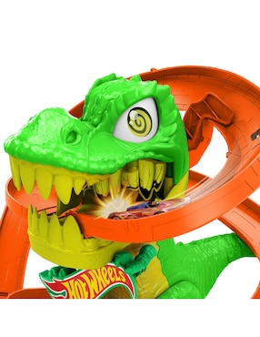 Pista Hot Wheels T-Rex vs Estación de Bomberos