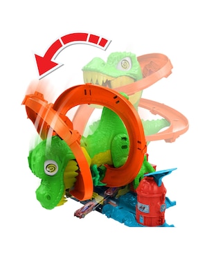 Pista Hot Wheels T-Rex vs Estación de Bomberos