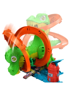 Pista Hot Wheels T-Rex vs Estación de Bomberos