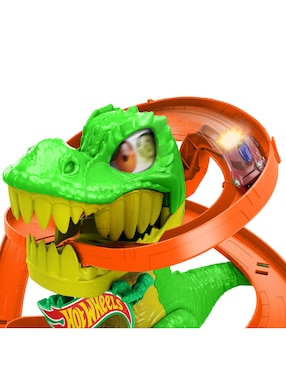 Pista Hot Wheels T-Rex vs Estación de Bomberos