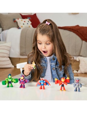 Set figuras articulada Iron Man And His Awesome Friends Iron Man, Gamma, Ironheart, Captain America: Sam Wilson, Iron Hulk y Ultron