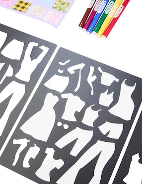 Libro para colorear con stickers Crayola Creations Runway Fashion Graphic Journal Set