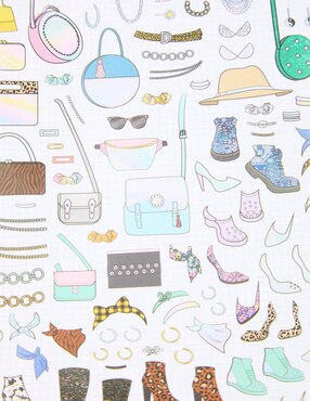 Libro para colorear con stickers Crayola Creations Runway Fashion Graphic Journal Set