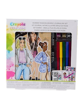 Libro para colorear con stickers Crayola Creations Runway Fashion Graphic Journal Set