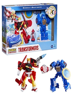 Set figuras acción articulada Transformers Wingtail y Blue Booster especial