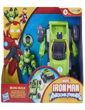 Figura de acción articulada Iron Man And His Awesome Friends Iron Hulk Vehículo y Armadura 2 en 1 2 en 1