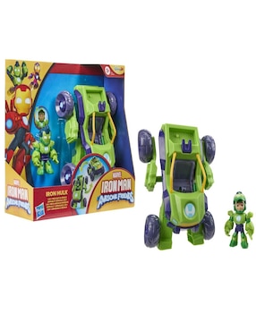 Figura de acción articulada Iron Man And His Awesome Friends Iron Hulk Vehículo y Armadura 2 en 1 2 en 1